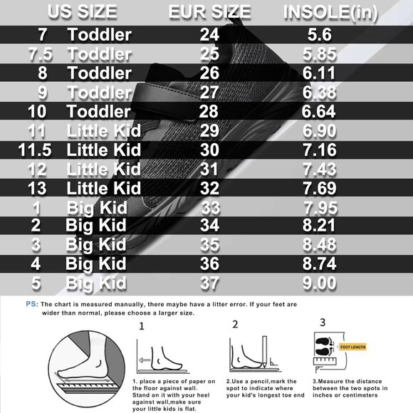 Kids All Black Lightweight Breathable Athletic Running Tennis Fitness Sneakers - Picture 2 of 6